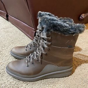 Merrell Tremblant Ezra Lace Waterproof Ice+ Boots Brown Leather Women’s Size 10